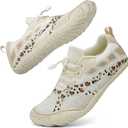 ATHMILE Barefoot Shoes Women Water Shoes Wide Toe Non-Slip Aqua Beach Quick-Dry for Swim Kayak Lake Pool River Hiking Surfing Boating Fishing Diving Cruise Ship Essentials (10 Women/8.5 Men, Beige)