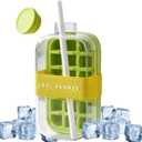 2-in-1 Ice Cube Tray and Storage Container, 18 Cubes, Ice Cube Tray with Lid and Bin,Ice Cube Trays for Freezer,Stackable with Storage Iced Bucket Kits, for Soup, Food, Cocktail, Coffee