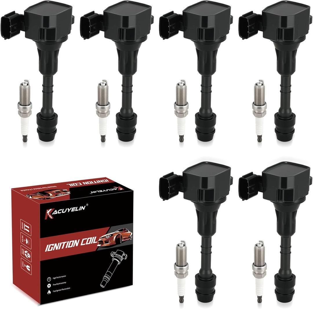 UF349 Ignition Coil Pack and Iridium Spark Plugs Set of 6 Compatible with Infiniti Nissan Murano Maxima Altima Quest Xterra Pathfinder Frontier 2002 2003 2004 2005 2006 2007 2008 3.5L V6, 224488J115