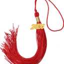 4 x Unisex Matte Preschool and Kindergarten Graduation Cap with Year Charm Tassel (Red)