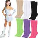Giegxin 6 Pairs Socks Cotton Compression Roller Skate Socks For Sport Women Girl Youth(Mix Color, One Size)