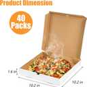ZENFUN 40 Pack Pizza Box 10"10", White Pizza Box, Grease-Resistant Corrugated Pizza Boxes, Take Out Food Containers Packing Boxes for Pizza Cake Cookies Party Favors