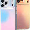 Dosanlues Iridescent Holographic Phone case for iPhone 17 Pro, [10FT Drop Protection] Translucent Matte Hard PC Back with Soft Silicone Edge Slim Protective for iPhone 17 Pro