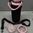 BENZZO 40oz Insulated Water Bottle Metal Water Flask Stainless Steel Keep Cold 48Hrs & Hot 24 Hrs, Pink Water Jug with Strap for Women Sports Gym Workout School Running with Straw & Auto Spout Lid