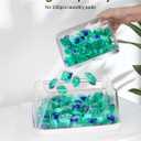 iCASA Trash Bag Dispenser Dishwasher Pod Organizer, 3 in 1 Grocery Garbage Bags Holder Storage Box Clear Laundry Room Pods Dishwasher Tab Cleaner Tablets Container Pantry Kitchen Under Sink Organizers