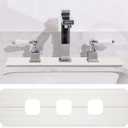 3 Square Hole White Faucet Mat for Kitchen Sink Bathroom 16.14" x 4.49" Kitchen Faucet Absorbent Mat Diatomite Splash Guard Quick Drying Stone Drip Catcher Hole 1.97" Holes Spaced About 1.97"