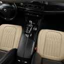 BWTJF 2 Pack Front Car Seat Bottom Covers, Universal Auto Seat Cushions, Nappa Leather Full Wrapping Edge Compatible with Most of Vehicles - SUVs/Sedans/Pickup Trucks, Beige