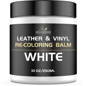 Leather Recoloring Balm,10oz Leather Color Restorer Leather Repair Kit for Furniture Car Leather Scratch Remover, White Leather Color Restorer for Couches,Leather Dye Paint for Faded