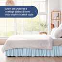 Wrap Around Dust Ruffle Bed Skirt - Light Blue - Twin/Twin XL Size Beds with 12 Inch Drop - Elastic Strap - Adjustable Pleated Bedskirt with Brushed Fabric and Wrinkle Free - Women, Men, Kids & Teens