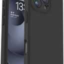 Vooii Compatible with iPhone 16 Pro Case, Liquid Silicone Upgrade [Camera Protection] [Soft Anti-Scratch Microfiber Lining] Shockproof Phone Case for iPhone 16 Pro 6.3 inch - Black