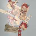 24 Pcs Christmas Ornaments for Tree Wooden Retro Red Bottle Hanging Decorations for Home Xmas Tree Party Favor Window Vase