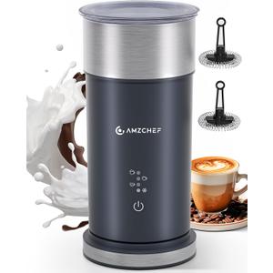 IPX6 Waterproof Electric Milk Frother and Steamer  4-in-1 Coffee Frother for Hot & Cold Foam, Single-Button Control, Quick 80s Frothing, Milk Steamer for Lattes & Cappuccinos