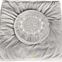 Florensi Meditation Cushion - Comfortable Floor Pillow - Traditional Tibetan Meditation Pillow with Beautiful Velvet Cover - Large Floor Cushion Seating for Adults - Premium Yoga Buckwheat Bolster (Grey Bundle)