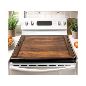 Noodle Board Stovetop Cover with Handles, Sink Wood Block Covers for Electric & Gas Stove, RV Stove Burner, Farmhouse Decorative Wooden Tray for Kitchen