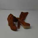 Allegra K Women's Platform Block Heel Over Knee High Boots (6.5, Brown)