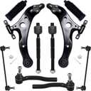 AUQDD 10Pcs Front End Kit Fit For 2012-2017 To-yota Camry, 2013-2018 Avalon, 2 Lower Control Arm w/Ball Joint 2 Sway Bar Link 4 Outer Inner Tie Rod End (# K621476 K621477 K750123 EV801497 ES800930)