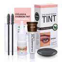 Eyelash & Eyebrow Color Kit, Brown Lash & Brow Color Kit, Eyebrow Coloring Set with Natural Bushy Results, Easy Use & Salon at Home, 7ml, Brown