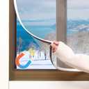 DIY Magnetic Window Insulation kit Transparent Film with White Frame Max 56"X35" Fits Any Size Smaller Coverings to Keep Cold Out Storm Warm in Winter