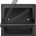 Matte Black Recessed Toilet Paper Holder for Large Rolls - Pivoting Black Wall-Mounted Stainless Steel Toilet Paper Holder, in-Wall Bathroom Tissue Roll Dispenser with Modern Matte Black Finish