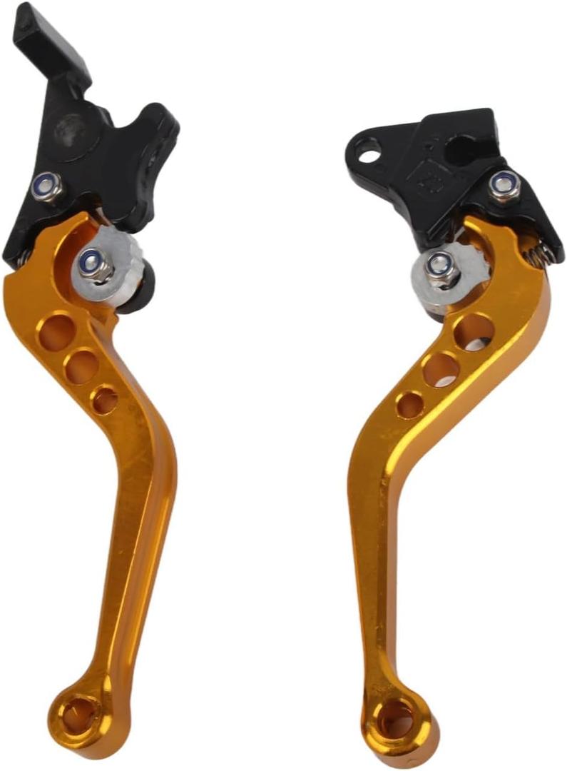 Aramox Clutch Brake Lever Handle, 1 Pair of 22mm 7/8" Universal Motorcycle Clutch Drum Brake Lever Handle (Gold)