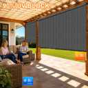 11'W x 8'H Gray Outdoor Roller Shade with Crank Wand Patio Shades Roll up, UV Blocking & Privacy Protection, 132"W x 96"H