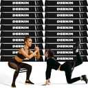 Deekin 20 Pcs Resistance Bands Resistance Loop Exercise Bands Exercise Equipment Elastic Drap Ring for Women and Men Home Fitness, Gym, Yoga (40-50 lbs, Black)