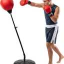 Punching Bag with Stand for Adults and Teens, Adjustable Boxing Bag with Permium Gloves, Freestanding Reflex Bag Training Equipment for Home Workout Fitness