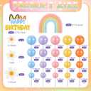 38 Pcs Rainbow Cake Topper with Daisy Balls Cake Topper, Pastel Cupcake Toppers Cake Decorations for Birthday Wedding Party Supplies