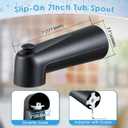 Enhon 7 Inch Slip on Tub Spout with Diverter, Compatible with Moen 3839/Moen 3853, Bathtub Diverter Spout Fits 1/2" Copper Water Tube(5/8" Diameter), 5/32" Hex Wrench(Matte Black,Classic)