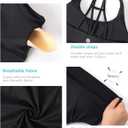 RUNNING GIRL Sports Bras for Women,Padded Sports Bra Tank Top Sexy Crisscross Back High Impact Longline Workout Yoga Bra (Black, M)