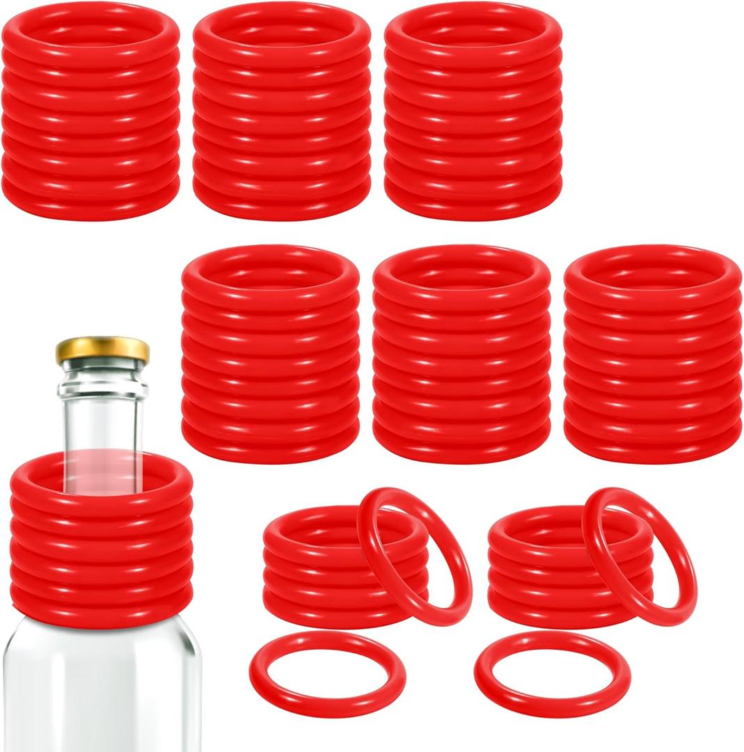 Aodaer 60 Pack Ring Toss Rings Plastic Carnival Rings 2.1 Inch for Carnival Party Favors Bottles Sport Ring Toss Game Fun Target Toys, Red
