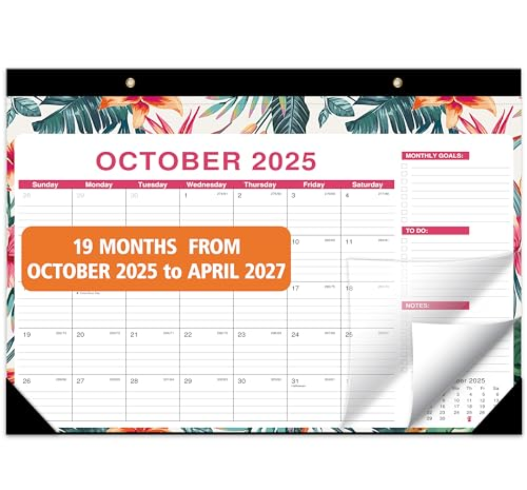 Desk Calendar 2025-2027, October 2025 to April 2027, 21 Months Calendar with TO-DO List 16.5 * 12 Inch, 2025-2027 Desk Calendar for Home or Office Planning and Organizing Pack Of 2