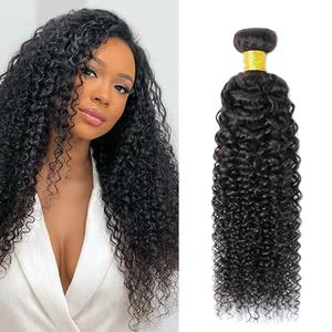 Curly Wave Bundles Human Hair 20 Inch Color #1B Natural Black Single Bundle Brazilian Virgin Human Hair Bundles Kinky Curly Wave 100g Per 1 Bundle Remy Hair Extensions For Black Woman