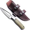 GCS Handmade D2 Steel Hunting Knife with Camel Bone Handle, Full Tang Blade, and Leather Sheath for Hunting Hunting Camping Survival EDC-GCS 920