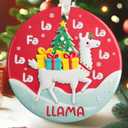Pawzity Llama Ornaments - Llama Gifts - Llamas Christmas Ornament - Cute Animals Ornaments for Christmas Tree - Animal Lovers Gifts for Women, Men - Ceramic Hanging Ornament 2025