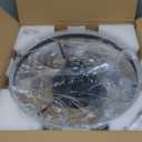 STERREN 20'' Modern Low Profile Ceiling Fan with Light, Bedroom LED Ceiling Fan with Remote Control, Bladeless Flush Mount Black Fan Lights Ceiling Fixtures for Living Room,Small Room (19.7 inch)