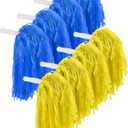 12 Pack Cheerleading Pom Poms Sports Dance Cheer Plastic Pom Pom for Sports Team Spirit Cheering (Blue and Yellow)