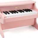 ZIPPY Kids Piano Keyboard, 25 Keys Digital Piano for Kids, Mini Music Educational Instrument Toy, Wood Toy for Toddlers Girls Boys (Pink)