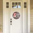 CYNOSA Interchangeable Seasonal Gnome Sweet Gnome Welcome Sign Front Door Decor Wooden Gnome Door Hanger, 12 Inches Farmhouse Wall Sign Gnome Decor (Brown)