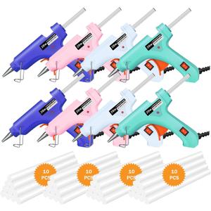 Mini Hot Glue Gun, 8 Pack Hot Glue Guns for Crafts with 40 Sticks Melt Glue Gun, Small Hot Melt Gun Set Arts Craft School DIY Arts Class Projects Home Quick Repairs