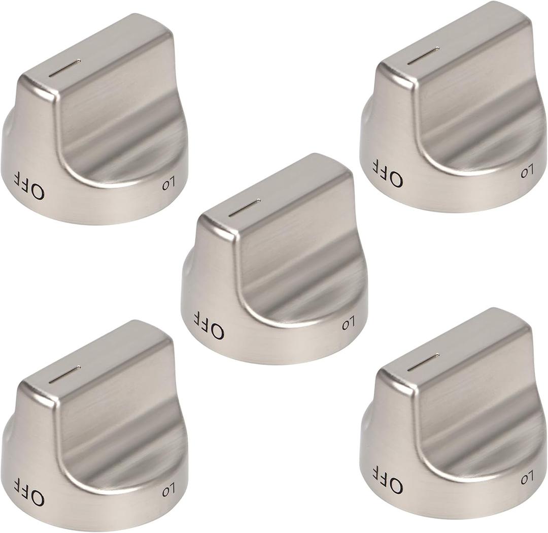W11239985 W10850015 Gas Stove Knobs (5PCS) Replace W11032553 Control Knob, Compatible With whirlpool WFG550S0HZ0, WFG550S0LV1, WFG525S0HV1, WFG535S0JV0, WFG550S0HV0, WFG525S0JZ0, WFG550S0HV3 Gas knobs