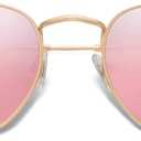 SOJOS Square Polarized Sunglasses for Women Men Small Hexagonal Polygon Shades SJ1072 (Pink)
