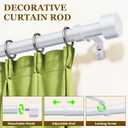 Curtain Rods for Windows 32-120 Inch, 1 Inch Adjustable White Curtain Rod Set with Brackets, Easy Install