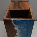 Handcrafted Rosewood Urn Box with Ocean Wave Design  Elegant Urn for Human Ashes | Urn for Human Ashes (9"x5.5"(180Cu/in))