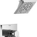 Delta Faucet Pivotal 17 Series Dual-Function Shower Faucet, Shower Trim Kit, 5-Spray H2Okinetic Shower Head, Chrome T17299 (Valve Not Included) (Without Rough)