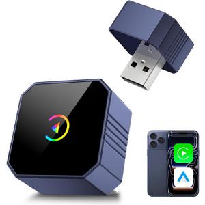 2026 Wireless CarPlay Adapter for iPhone & Android Auto, Mini Car Play Converts Wired CarPlay to Wireless, Plug & Play Auto-Connect, Stable Connection for iOS 10+ & Android 11+Marine Amplifiers (Blue)