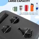 Back Seat Cup Holder for Car, PU Leather Couch Sofa Bed Boat Cup Holder Tray, Organizer for Trucks, Minivans, SUVs, RVs, Vehicles, Holds Drinks, Remote, Snacks, with Side Pockets