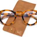 EASY READ Blue Light Blocking Glasses for Women, Retro Round Anti Eyestrain Computer Eyeglasses for Women with Spring Hinge (Tortoise)