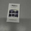 Square Press on Toenails Short Fake ToeNails with Glitter Designs Dark Blue Nail Press ons Glossy Glue on Tonails Summer False Toenails Full Cover Artificial Stick on Nails for Women 24Pcs