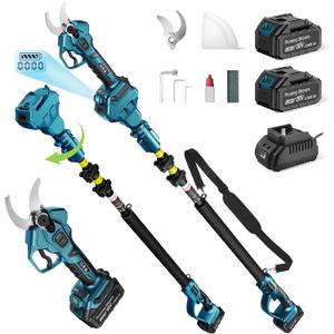 1.6" 2-in-1 Electric Pruning Shears Cordless with 2x4.0Ah Batteries